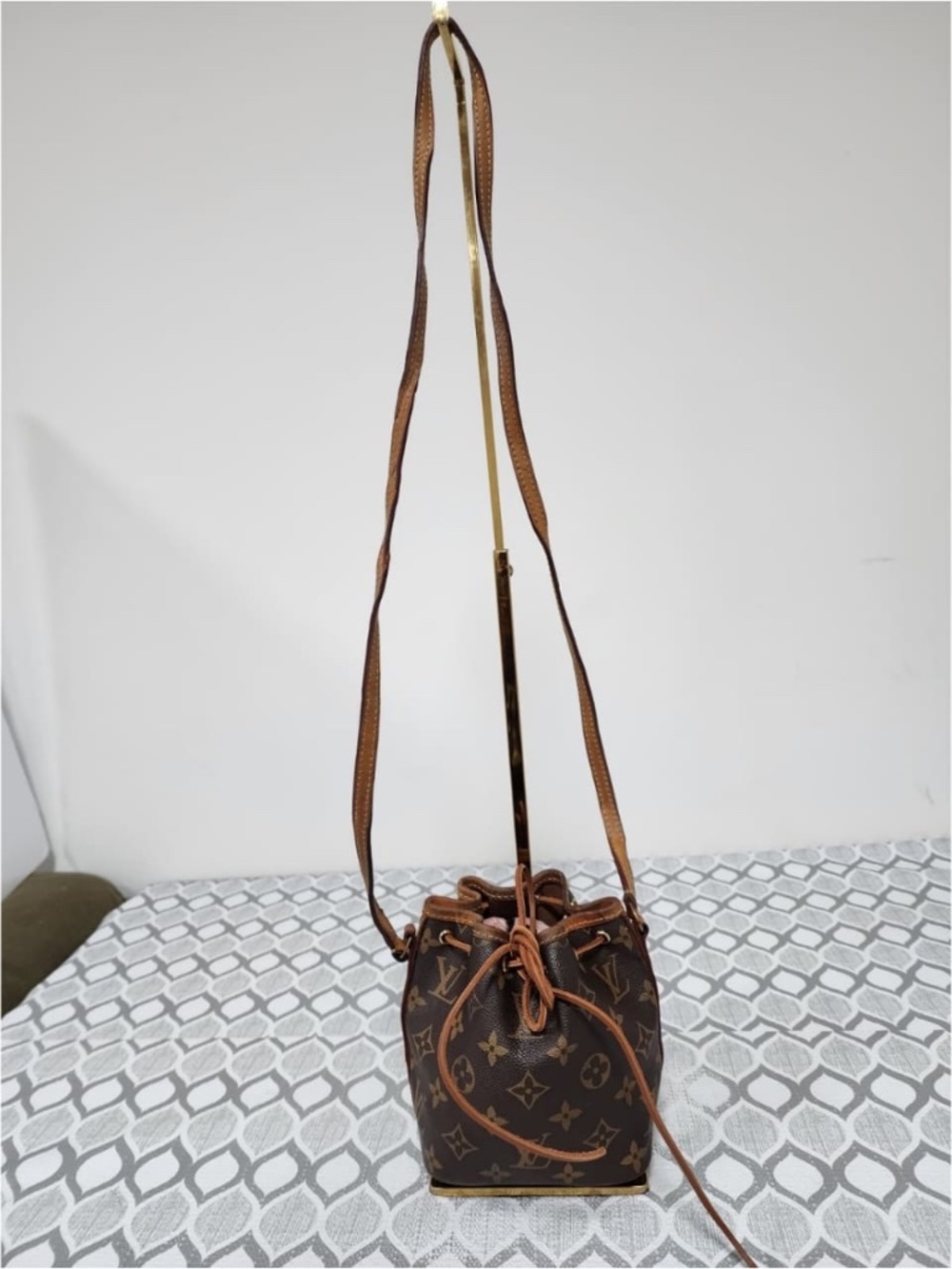 Authentic LOUIS VUITTON Mini Monogram Nano Noe Bucket Bag Brown